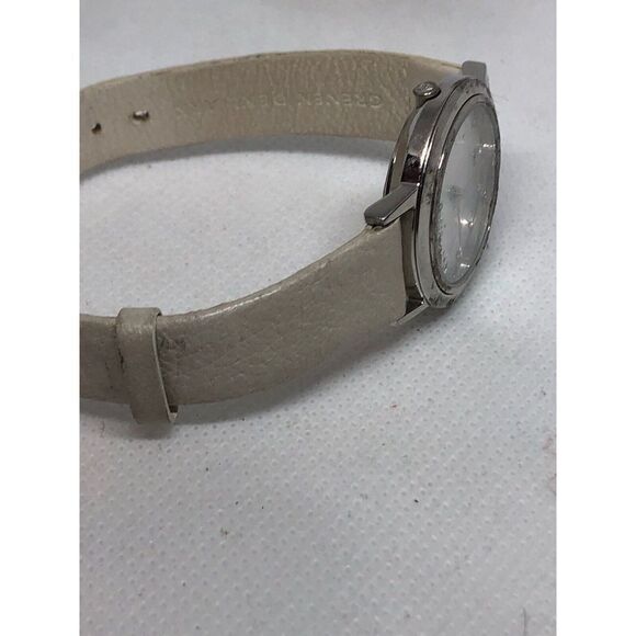 green Lo23SSLW Womens White Leather Analog Mother Of Pearl Dial Wrist Watch HG91 - Picture 8 of 9